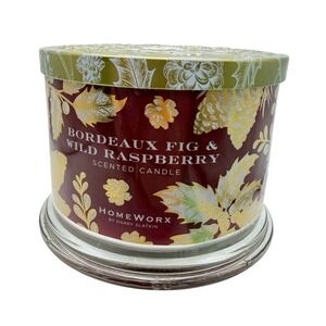 HomeWorx Harry Slatkin Bordeaux Fig & Wild Raspberry 3-Wick Scented Candle 14oz